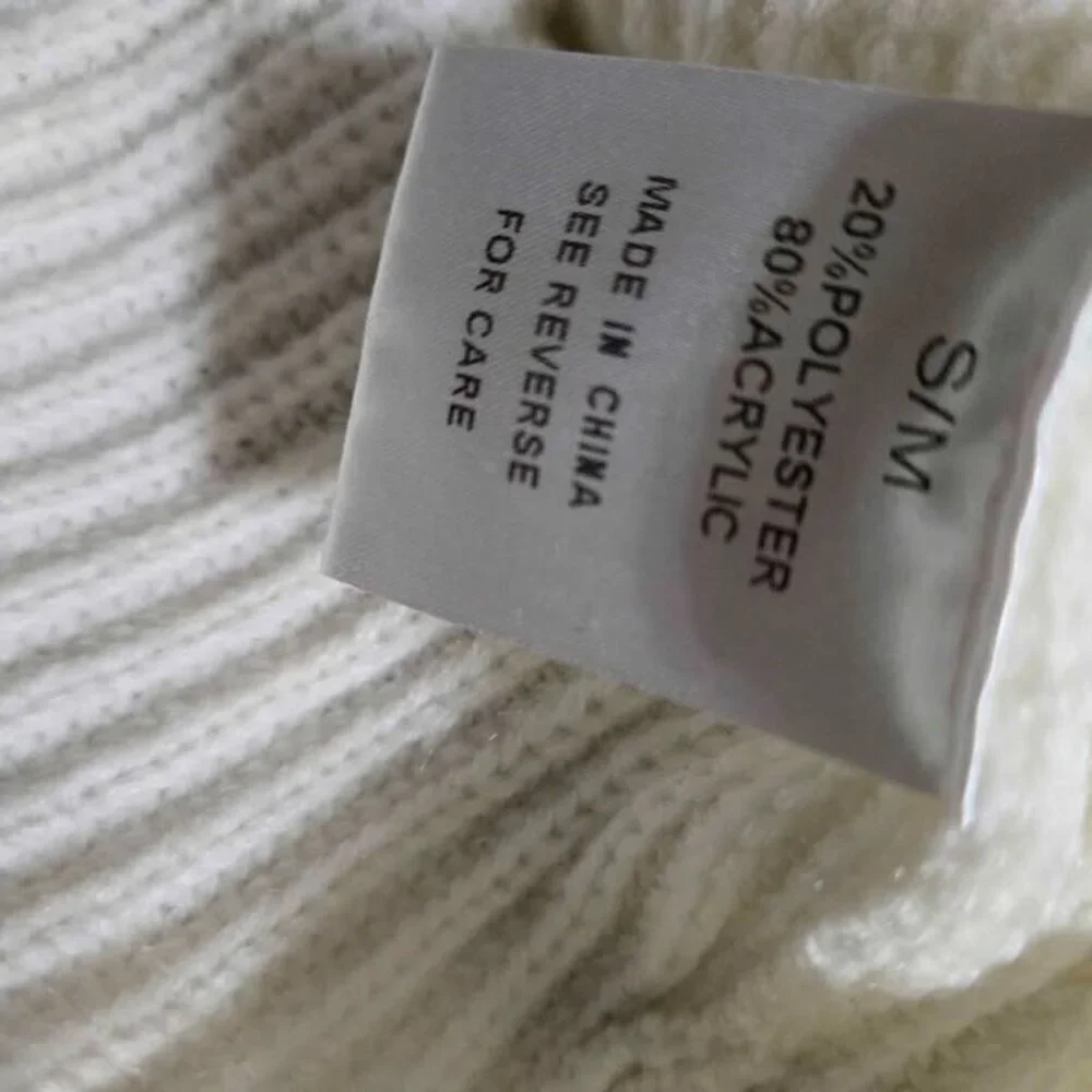 Molly Green Size S/M White Cardigan Sweater with Brown/White Striped Sleeves - Picture 7 of 7